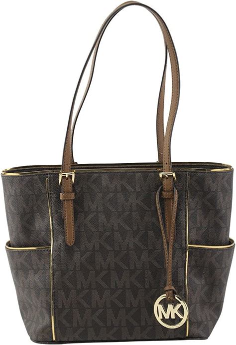 michael kors specchio leather signature tote large|Large Michael Kors Totes .